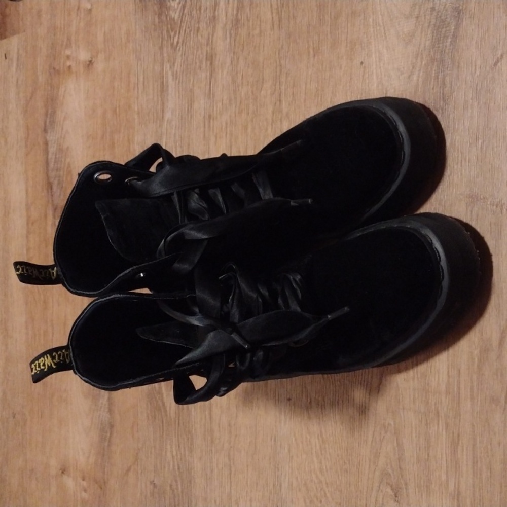 Black Velvet Dr. Martens Molly Boots
